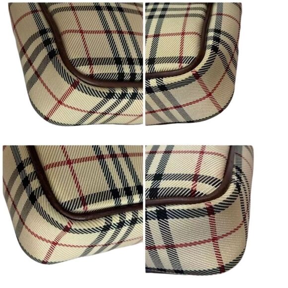 BURBERRY Nova Check Canvas Leather Crossbody Shoulder Bag 💼 - Picture 13 of 15
